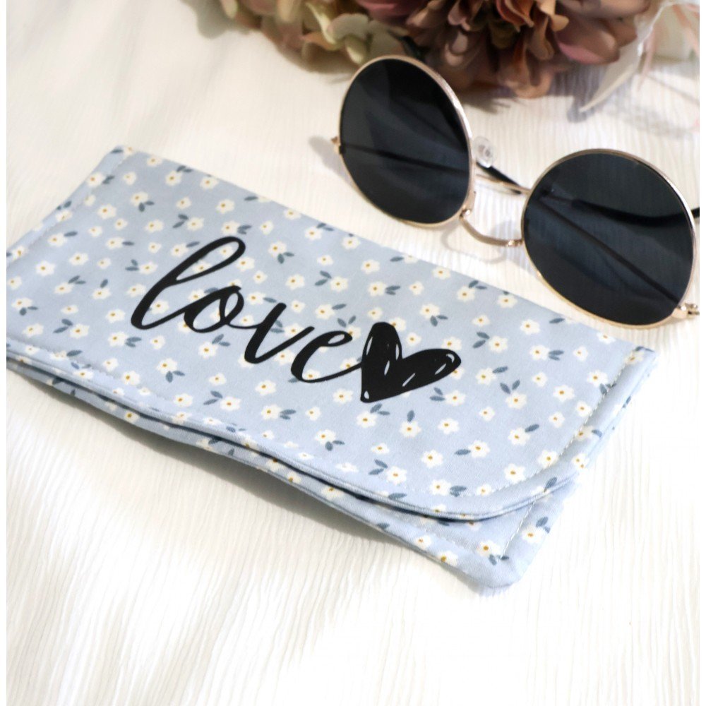 Porta Óculo Love Azul