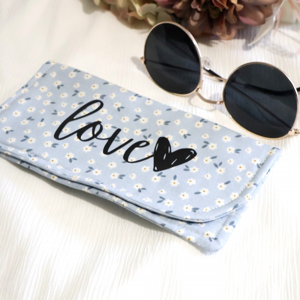 Porta Óculo Love Azul
