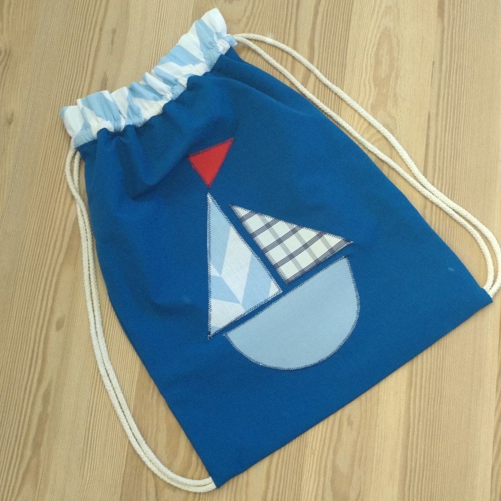 Mochila Saco Personalizada Barco Azul