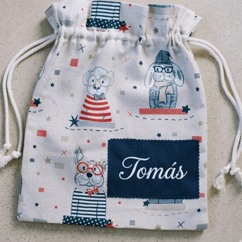 Saco com atilho para bebe Cão Intelectual