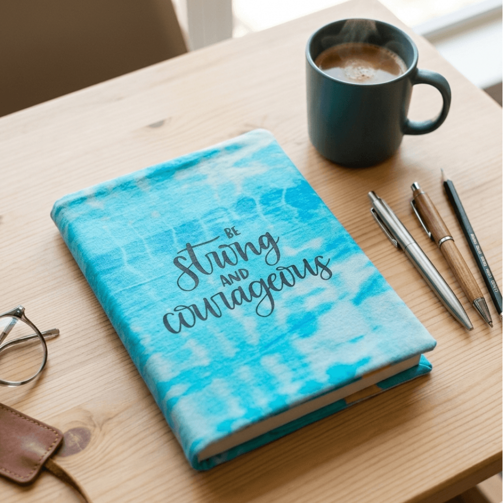 Capa para Bíblia e Livros "Strong and Courageous" 