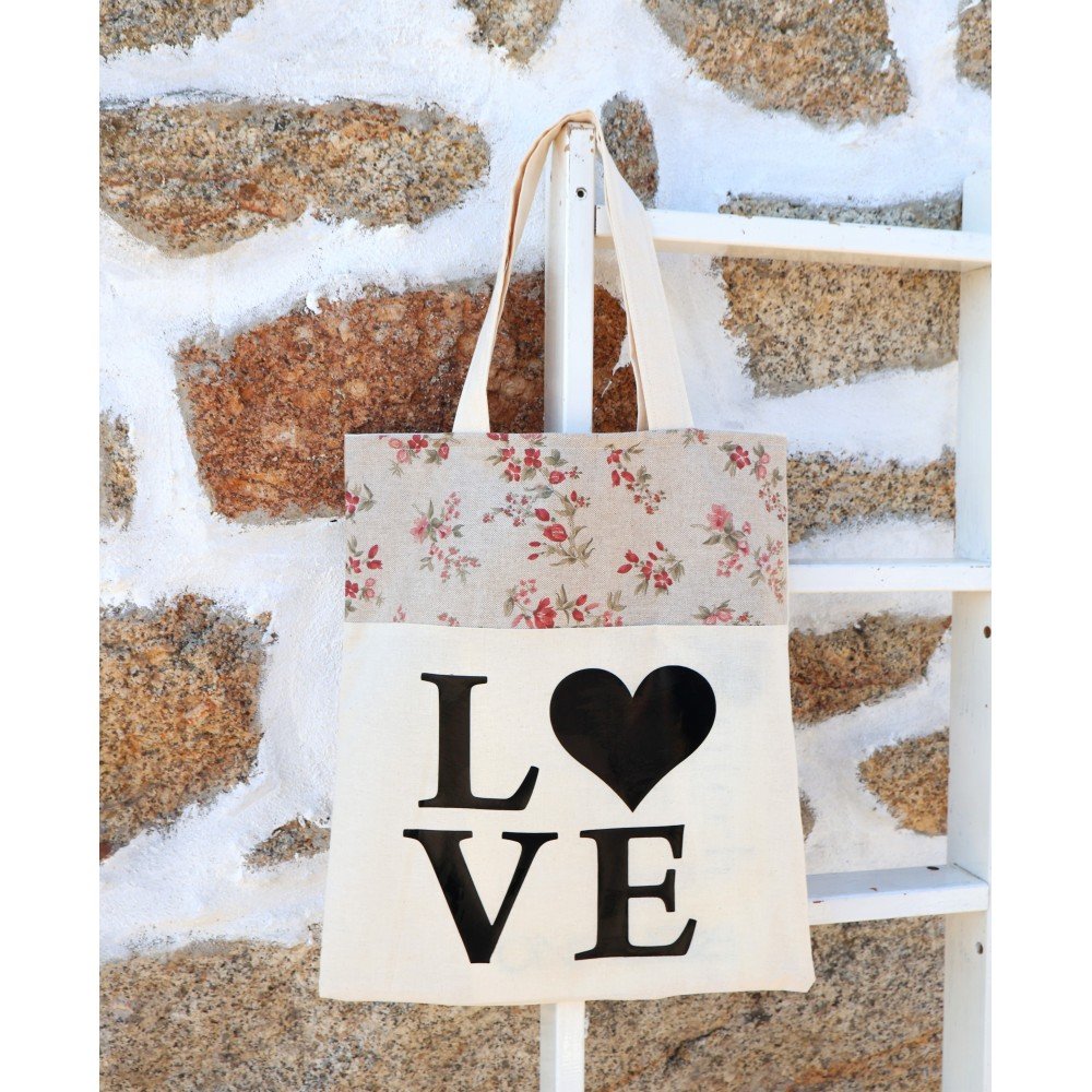 Tote Bag Love Bege Tote Bag Love Bege