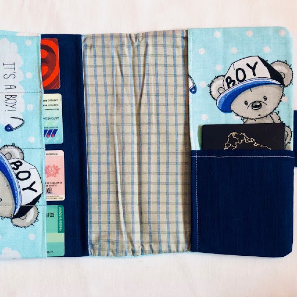 Porta Documentos Azul