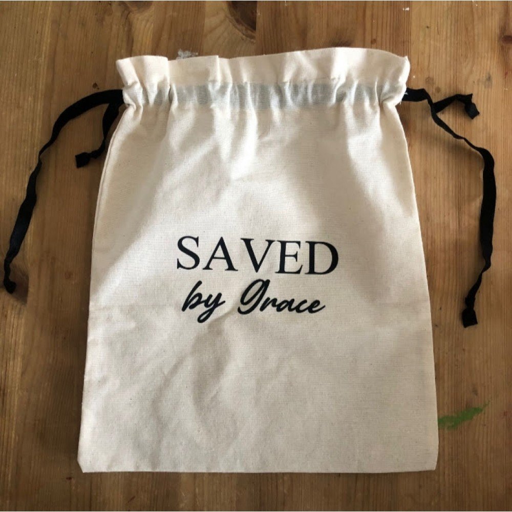 Saco de Pano com Atilho Personalizado 33cm x 28 cm 