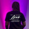 T-SHIRT PRETA PODER E AMOR