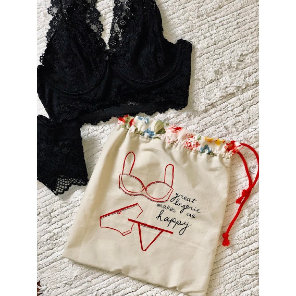 Saco de Pano com Atilho Happy